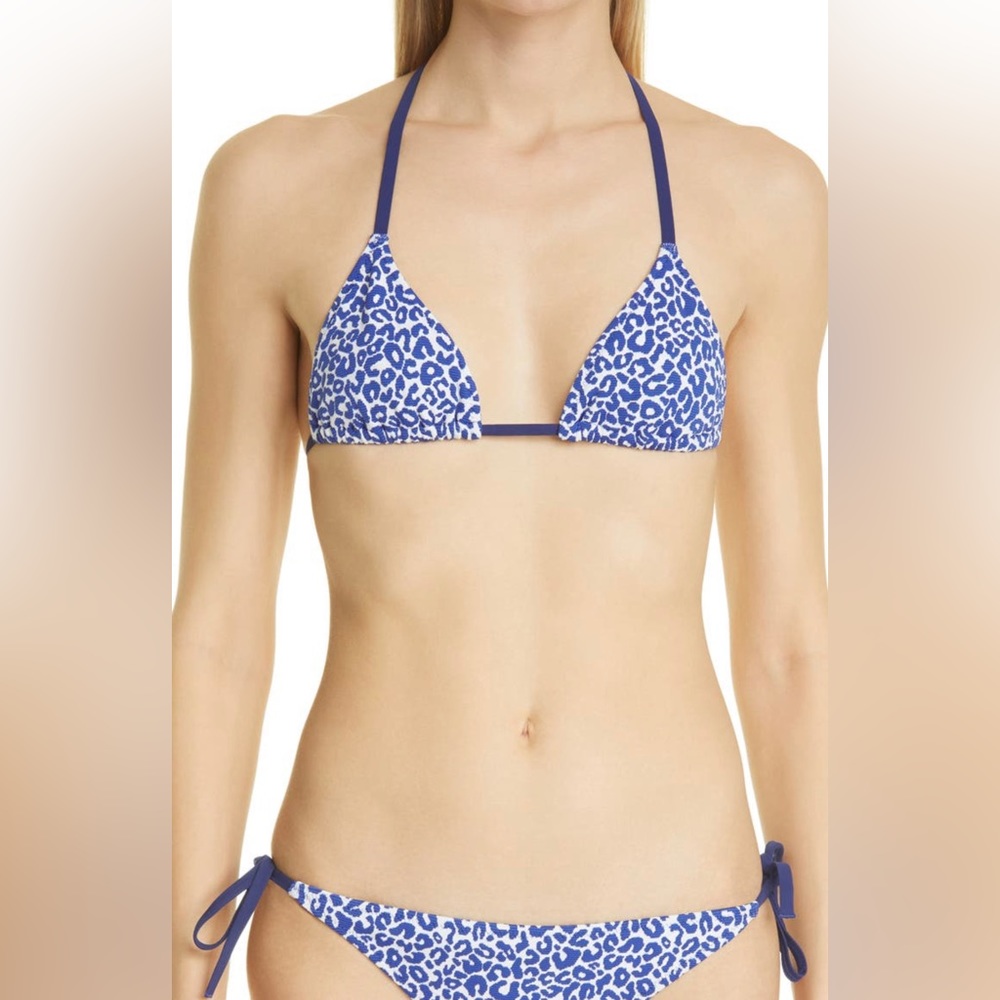 Lemlem Halima Animal Print Triangle Bikini Top NWT Medium